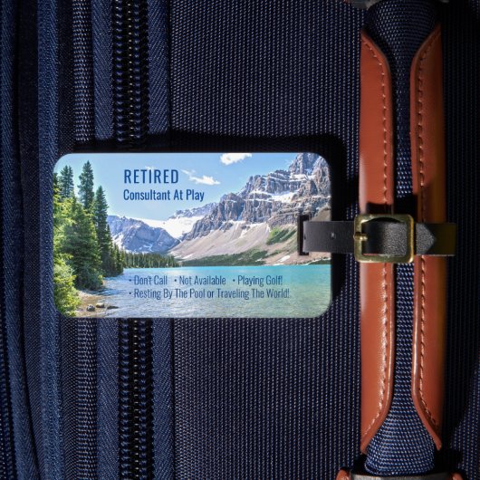 Grappig Gepensioneerd, Lake Mountains, Beroep Gag Bagagelabel (Voorkant Insitu 4)