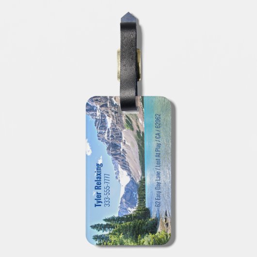 Grappig Gepensioneerd, Lake Mountains, Beroep Gag Bagagelabel (Achterkant verticaal)