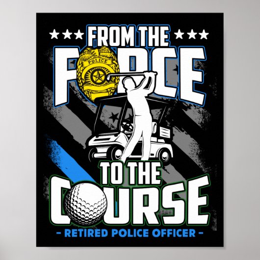 Grappig Gepensioneerd Luizen Officier Golf Pensioe Poster (Voorkant)