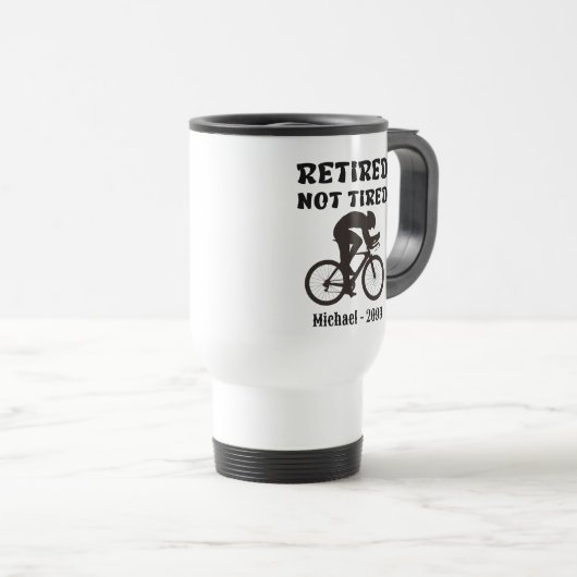 Grappig Gepensioneerd Niet Moe Fietser Reisbeker (Voorkant rechts)