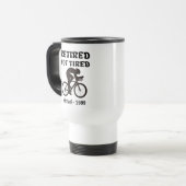 Grappig Gepensioneerd Niet Moe Fietser Reisbeker (Voorkant links)