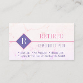 Grappig Gepensioneerd, Roze Marmer, DIY Roze Gag Visitekaartje