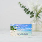 Grappig Gepensioneerd, Strand & Palmen, DIY Beroep Visitekaartje (Staand voorkant)