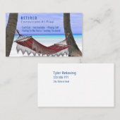 Grappig Gepensioneerd, Strandhangmat, Beroep Gag,  Visitekaartje (Voorkant / Achterkant)