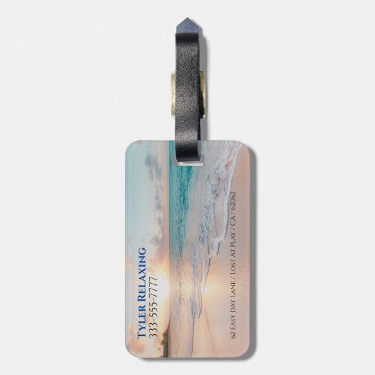 Grappig Gepensioneerd, Sunset Beach, Beroep Gag Bagagelabel (Achterkant verticaal)