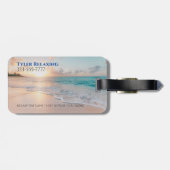 Grappig Gepensioneerd, Sunset Beach, Beroep Gag Bagagelabel (Achterkant horizontaal)