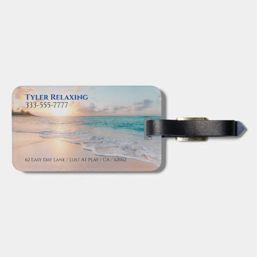 Grappig Gepensioneerd, Sunset Beach, Beroep Gag Bagagelabel (Achterkant horizontaal)