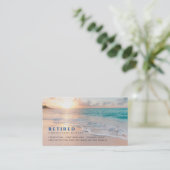 Grappig Gepensioneerd, Sunset Beach, Beroep Gag Visitekaartje (Staand voorkant)