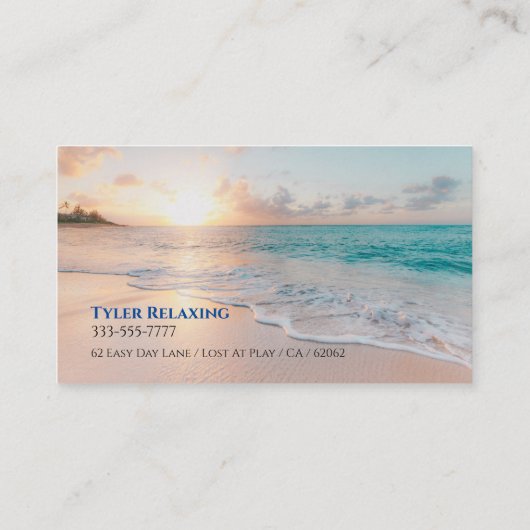 Grappig Gepensioneerd, Sunset Beach, Beroep Gag Visitekaartje (Achterkant)