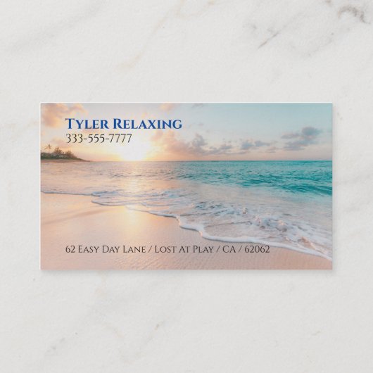 Grappig Gepensioneerd, Sunset Beach, DIY Beroep Ga Visitekaartje (Achterkant)