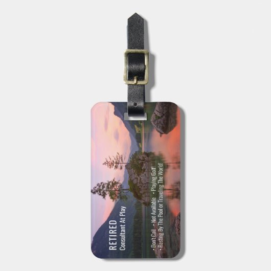 Grappig Gepensioneerd, Sunset Lake, Beroep Gag Bagagelabel (Voorkant verticaal)