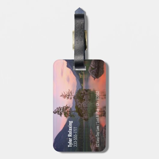 Grappig Gepensioneerd, Sunset Lake, Beroep Gag Bagagelabel (Achterkant verticaal)