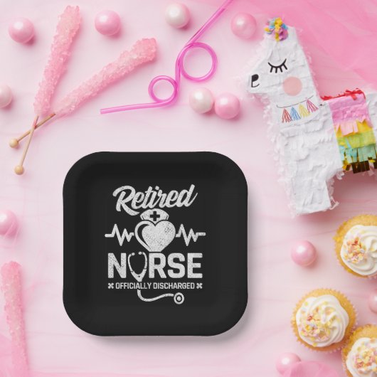 Grappig Gepensioneerd Verpleegster Joke Verpleegku Papieren Bordje (Feest)
