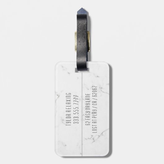 Grappig Gepensioneerd, wit marmer, beroep Gag Bagagelabel (Achterkant verticaal)