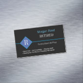 Grappig Gepensioneerd, Zwart & Blauw, DIY Gag Magnetisch Visitekaartje (Voorbeeld)