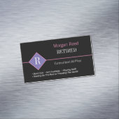 Grappig Gepensioneerd, Zwart & Roze, DIY Gag Magnetisch Visitekaartje (Voorbeeld)