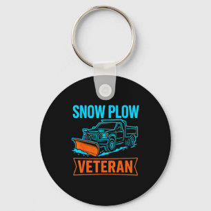 Grappig Gepensioneerde Sneeuwschuiver Veteraan Win Sleutelhanger