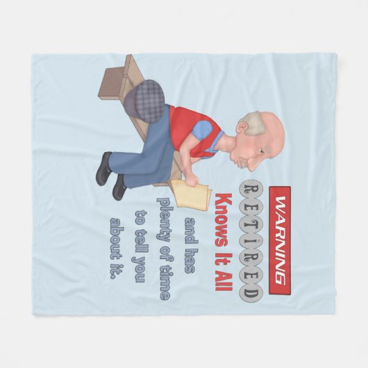 Grappig gepensioneerde weet het allemaal fleece deken (Voorkant (Horizontaal))