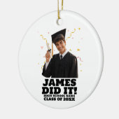 Grappig gepersonaliseerd afstudeerfeest aangepaste keramisch ornament (Links)