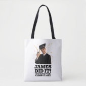 Grappig gepersonaliseerd afstudeerfeest aangepaste tote bag (Voorkant)