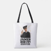 Grappig gepersonaliseerd afstudeerfeest aangepaste tote bag (Achterkant)