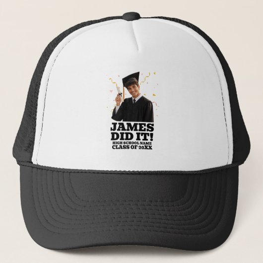 Grappig gepersonaliseerd afstudeerfeest aangepaste trucker pet (Voorkant)