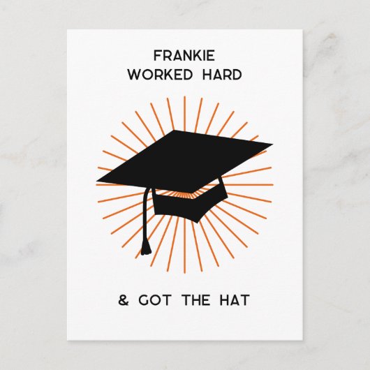 Grappig gepersonaliseerd Afstuderen Aankondigingskaart (Voorkant)