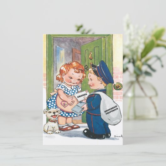 Grappig gepersonaliseerd als mijn bruidsmeisje/die kaart (Staand voorkant)