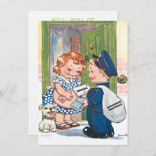 Grappig gepersonaliseerd als mijn bruidsmeisje/die kaart (Voorkant / Achterkant)