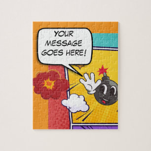 Grappig gepersonaliseerd bericht stripboek legpuzzel