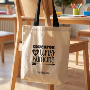 Grappig gepersonaliseerd cadeau voor de leraar tote bag