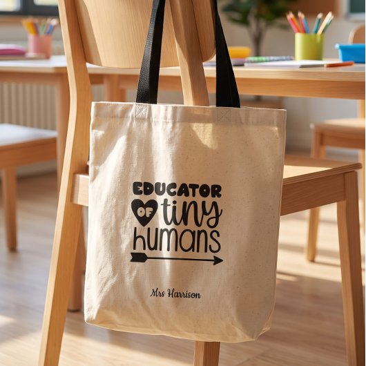 Grappig gepersonaliseerd cadeau voor de leraar tote bag