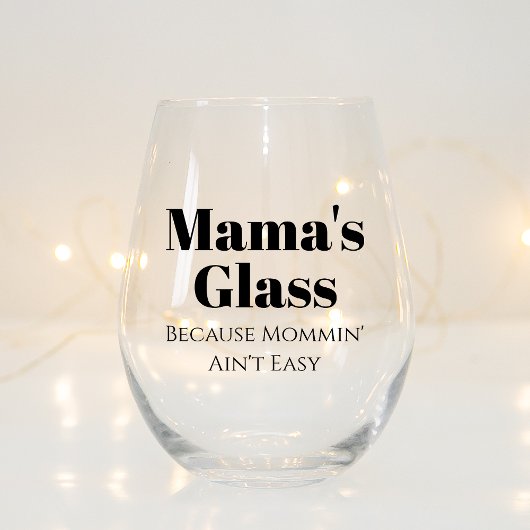 Grappig gepersonaliseerd cadeau voor mama die houd wijnglas zonder voet