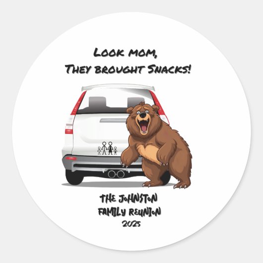 Grappig Gepersonaliseerd Camping Beer Familiereüni Ronde Sticker (Voorkant)