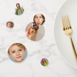 Grappig gepersonaliseerd feesthoofd aangepaste fot confetti