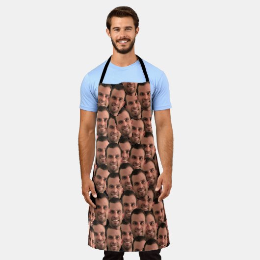 Grappig gepersonaliseerd Foto Face Chef Gift. Schort (Gedragen)
