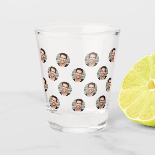 Grappig gepersonaliseerd gezicht, Aangepaste foto Shot Glas (Voorkant)