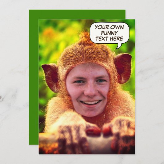 Grappig gepersonaliseerd gezicht in het gat aap kaart (Voorkant / Achterkant)