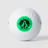 Grappig gepersonaliseerd golf cadeau UFO Alien Gro Golfballen (Voorkant)