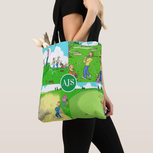 Grappig gepersonaliseerd Golf Thete. Tote Bag (Dichtbij)