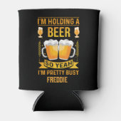 Grappig gepersonaliseerd houden van een bier blikjeskoeler (Voorkant)