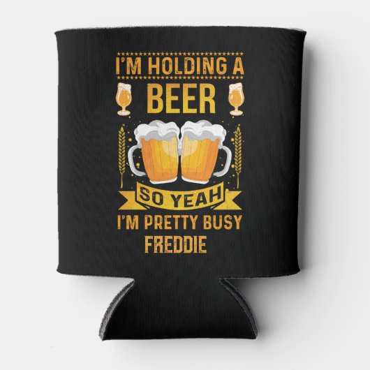 Grappig gepersonaliseerd houden van een bier blikjeskoeler (Voorkant)