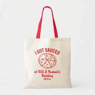Grappig gepersonaliseerd huwelijksgeschenk Pizza G Tote Bag