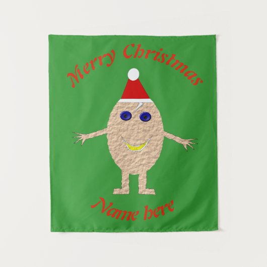 Grappig gepersonaliseerd kerst ei wandkleed (Voorkant)
