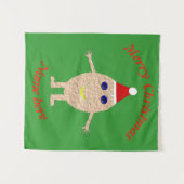 Grappig gepersonaliseerd kerst ei wandkleed (Voorkant (horizontaal))