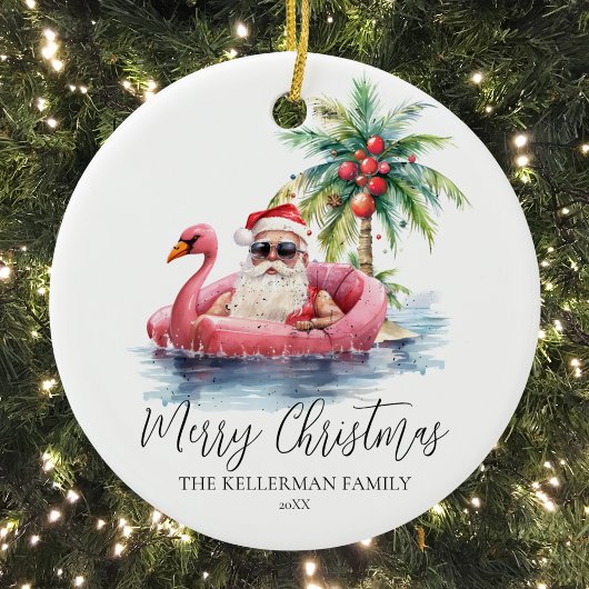 Grappig Gepersonaliseerd Kerstfeest Keramisch Ornament
