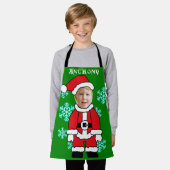 Grappig gepersonaliseerd kerstgezicht in een gat schort (Gedragen)