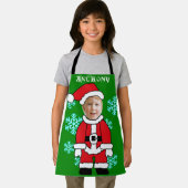 Grappig gepersonaliseerd kerstgezicht in een gat schort (Insitu)