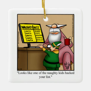 Grappig gepersonaliseerd kerstornament cadeau keramisch ornament