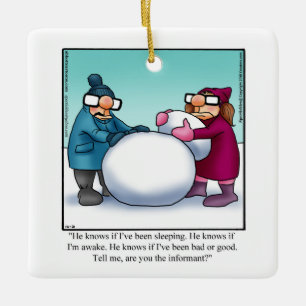 Grappig gepersonaliseerd kerstornament cadeau keramisch ornament